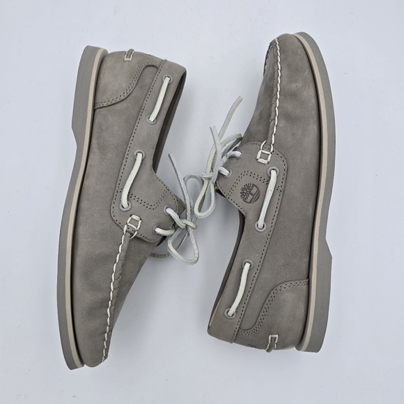 NWOT Timberland Women's Classic Leather Boat Shoes/Loafers, Grey, Size 8 - Picture 16 of 16